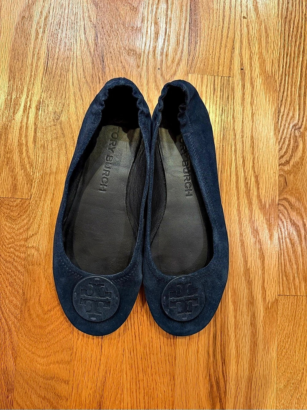 Tory Burch Minnie Travel Ballet Flat Dark navy blue Suede Flats